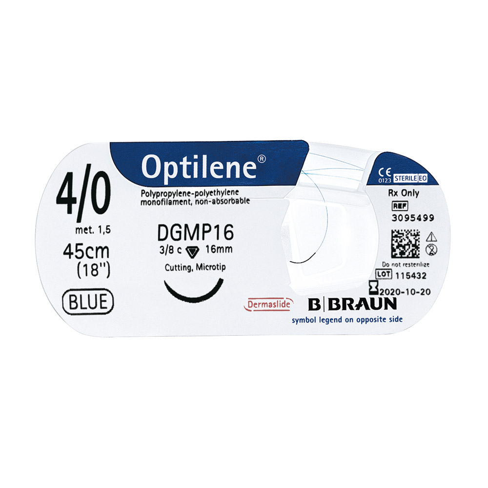 Optilene blau 5/0 DRC18 75 cm, 36 Stück
