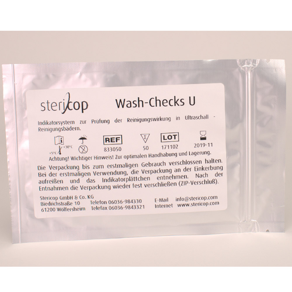 Wash-Checks Indikatorplättchen "U", 50 Stück