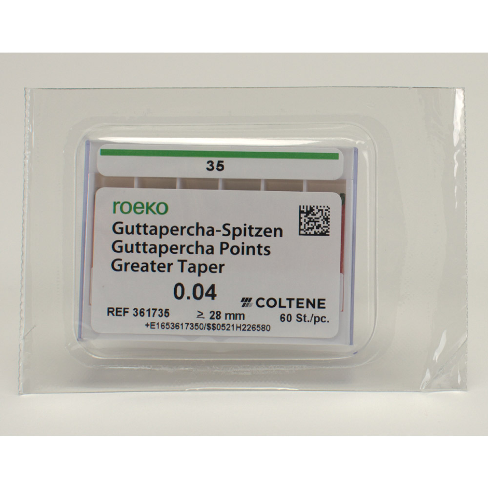 Guttaperchaspitzen Größe Taper 4/35, 60 Stück