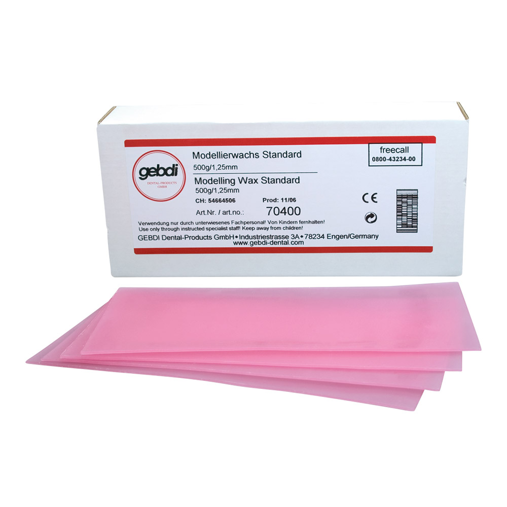 Modellierwachs Platten standard mittel 1,25 mm, 500 g