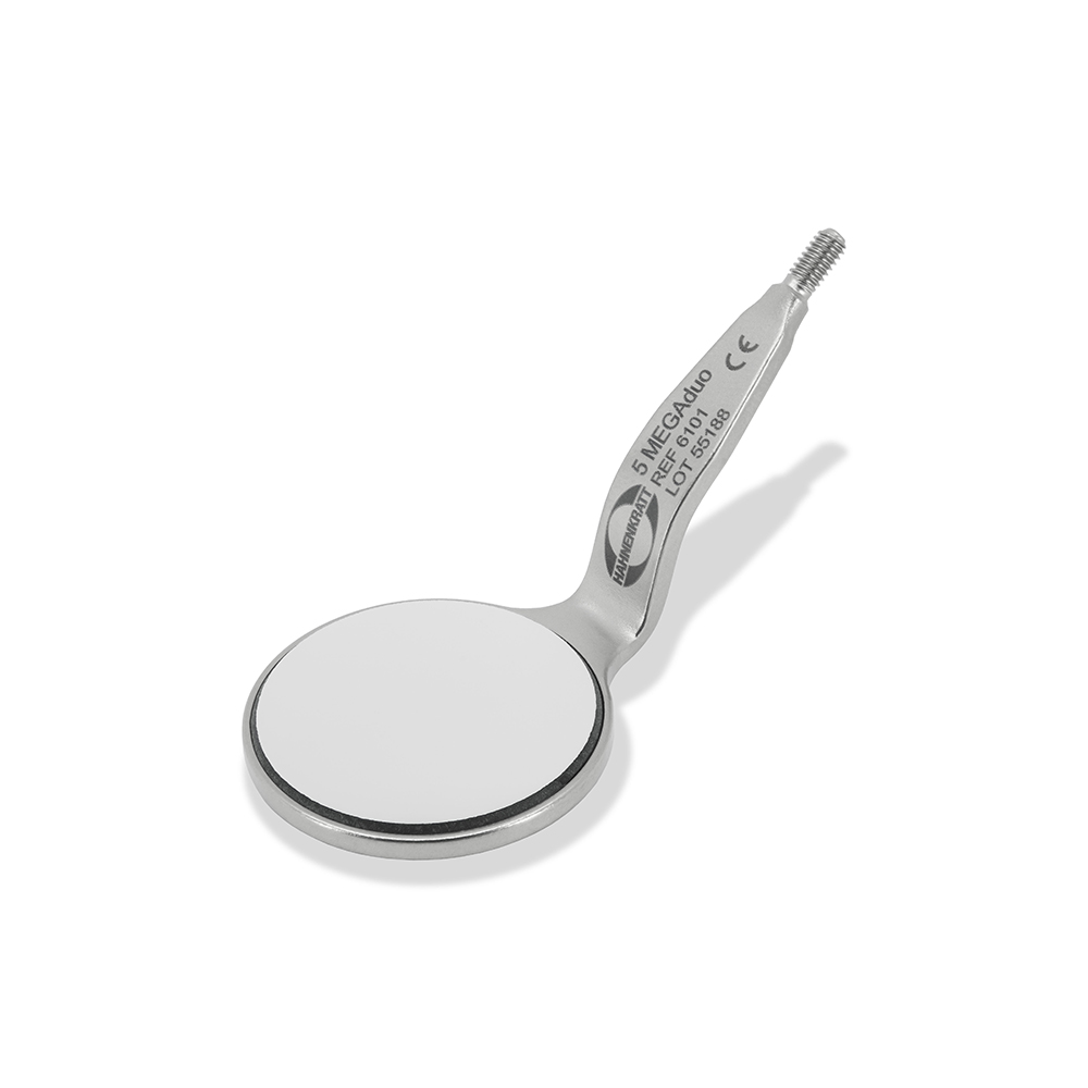 Mundspiegel MEGAduo Rhodium 5 plan SS, 6 Stück