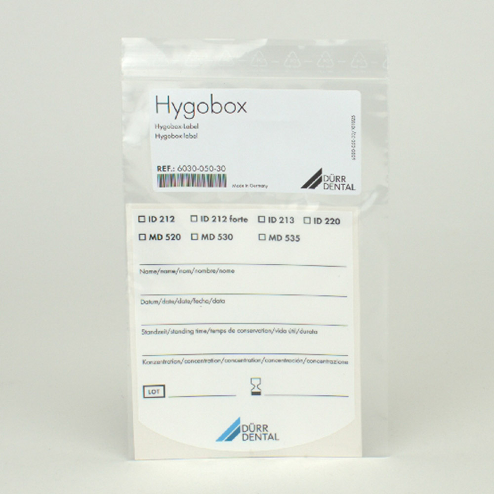 Klebeschilder Hygobox, 4 Stück
