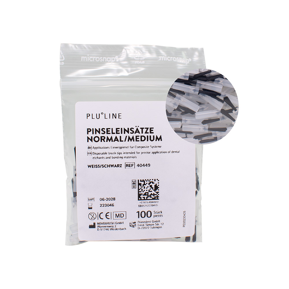 PLULINE Pinselansätze schwarz/weiß, 100 Stück