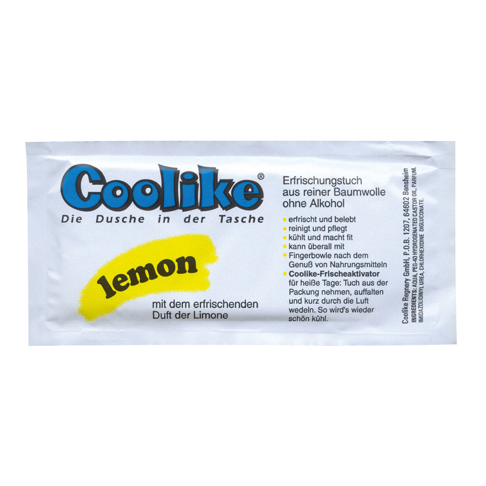 Erfrischungstücher lemon, 50 Stück Packung