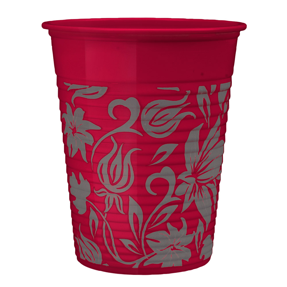 Monoart Trinkbecher Flower 180 ml weinrot, 1000 Stück