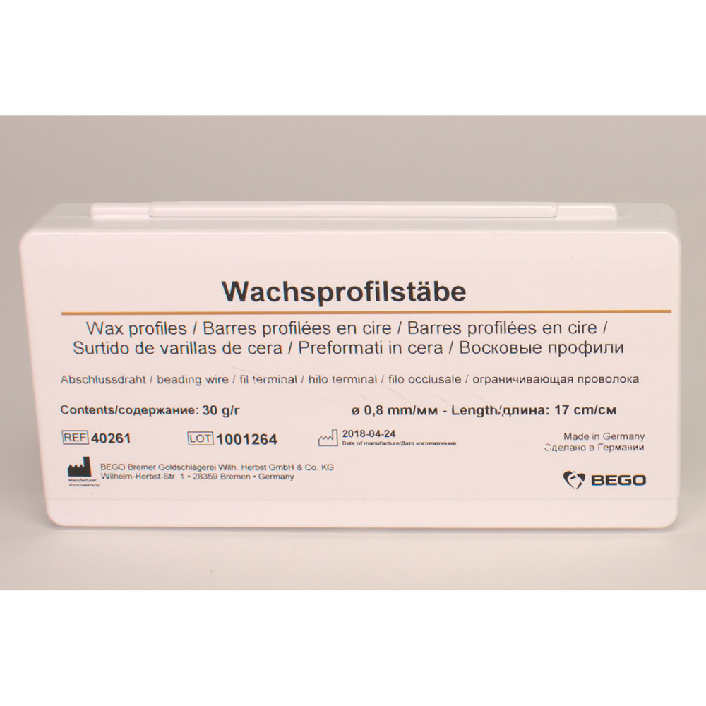 Wachsprofilstäbe 0,8 mm, 30 g