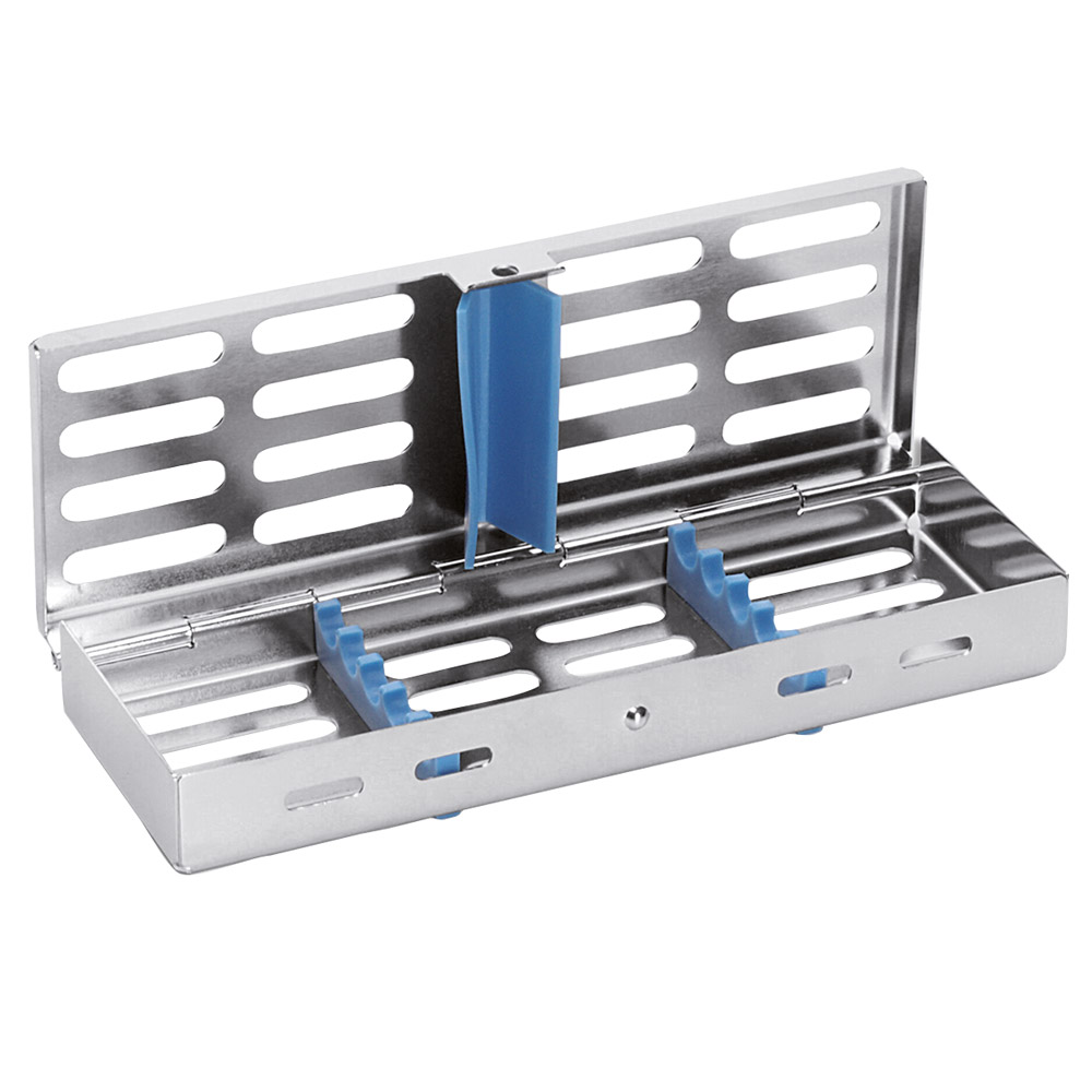 Kassette Edelstahl für 5 Instrument blau, Stück