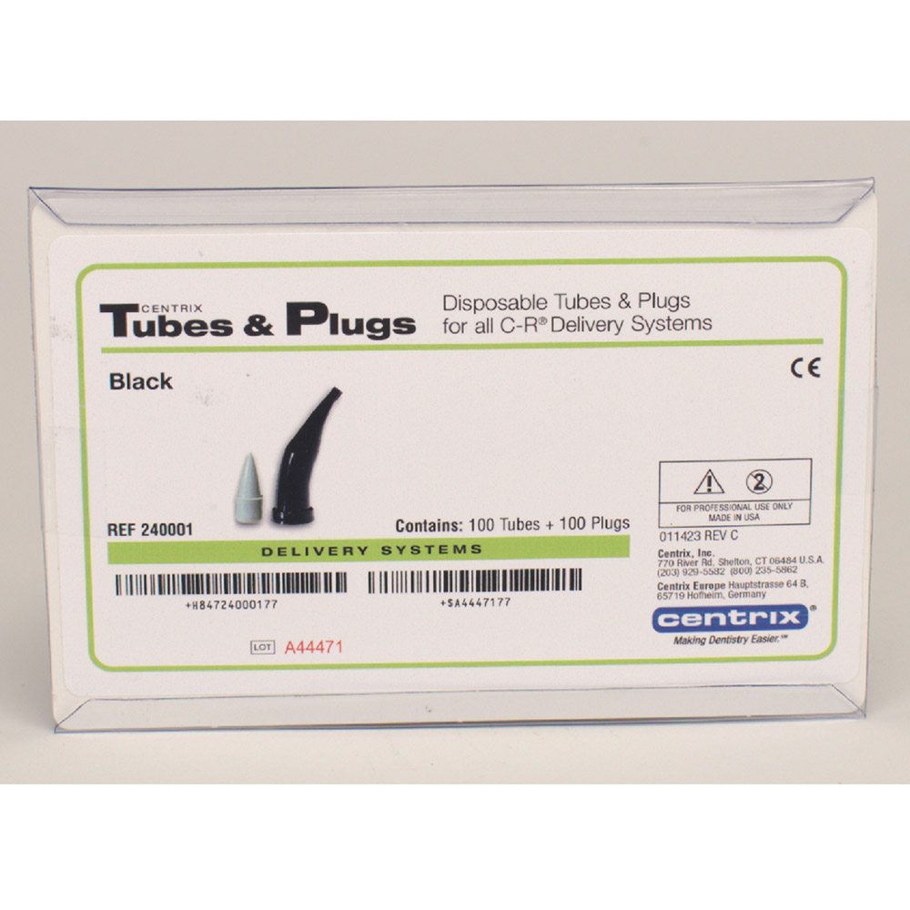 Black Tubes + Plugs, 100 Stück