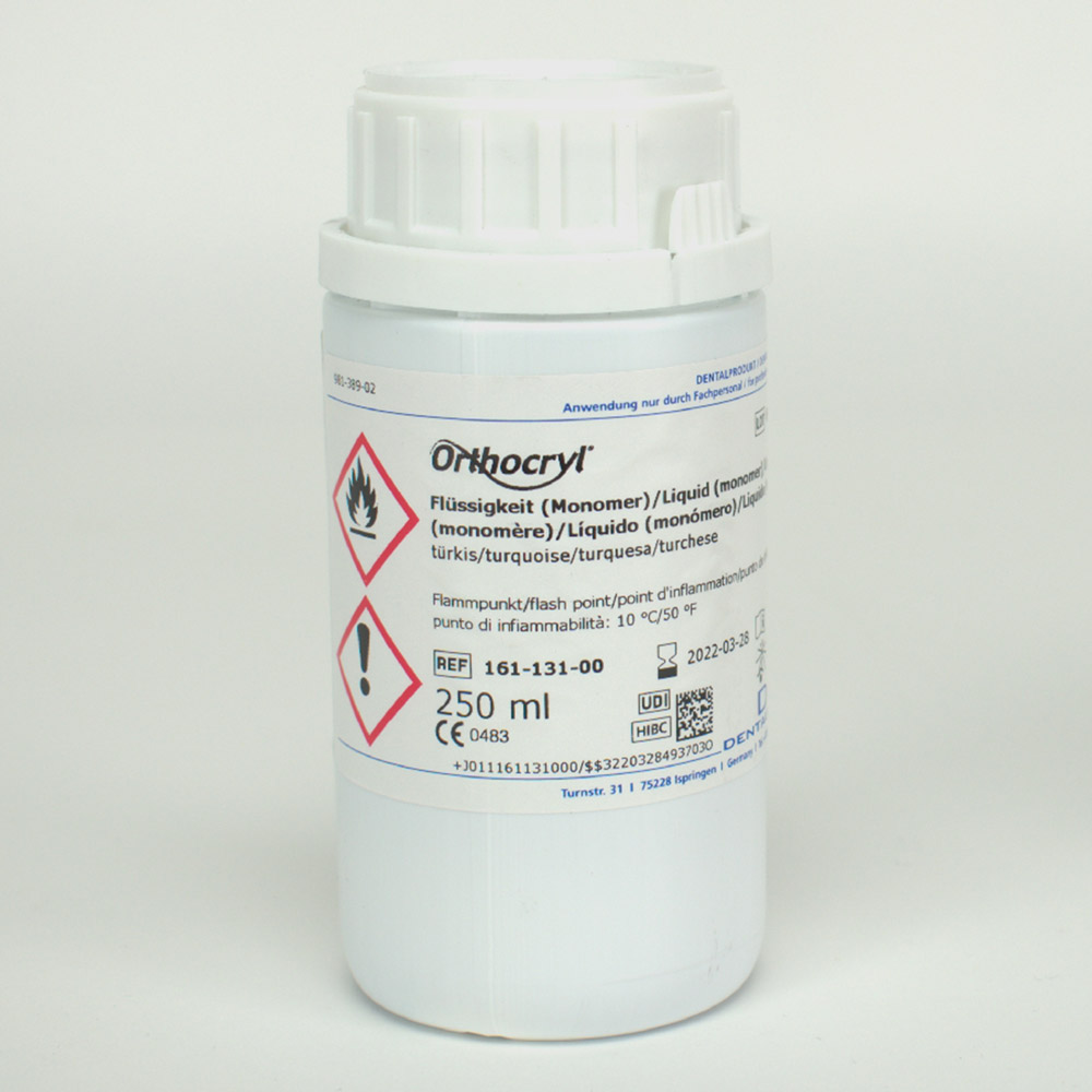 Orthocryl Flüssigkeit türkis, 250 ml