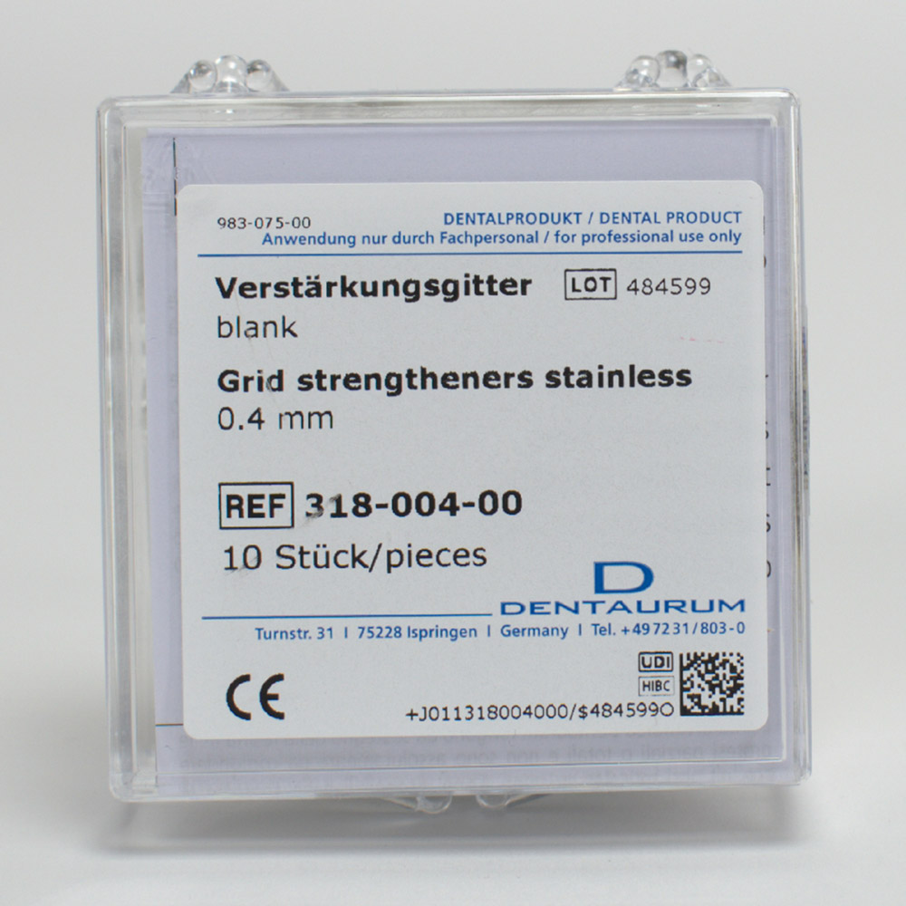 Verstärkungsgitter Edelstahl blank 0,40 mm, 10 Stück