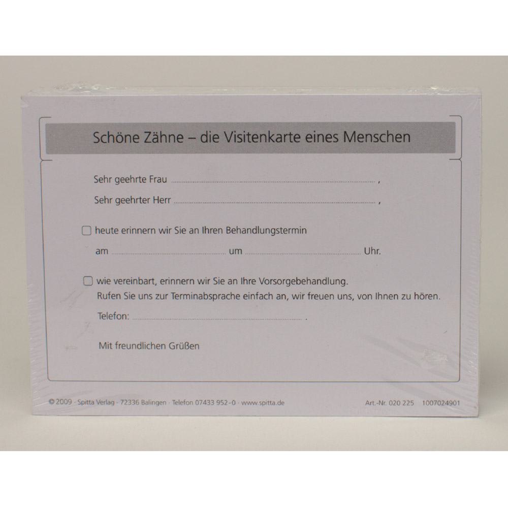 Formular Recallkarte DIN A6, 100 Stück