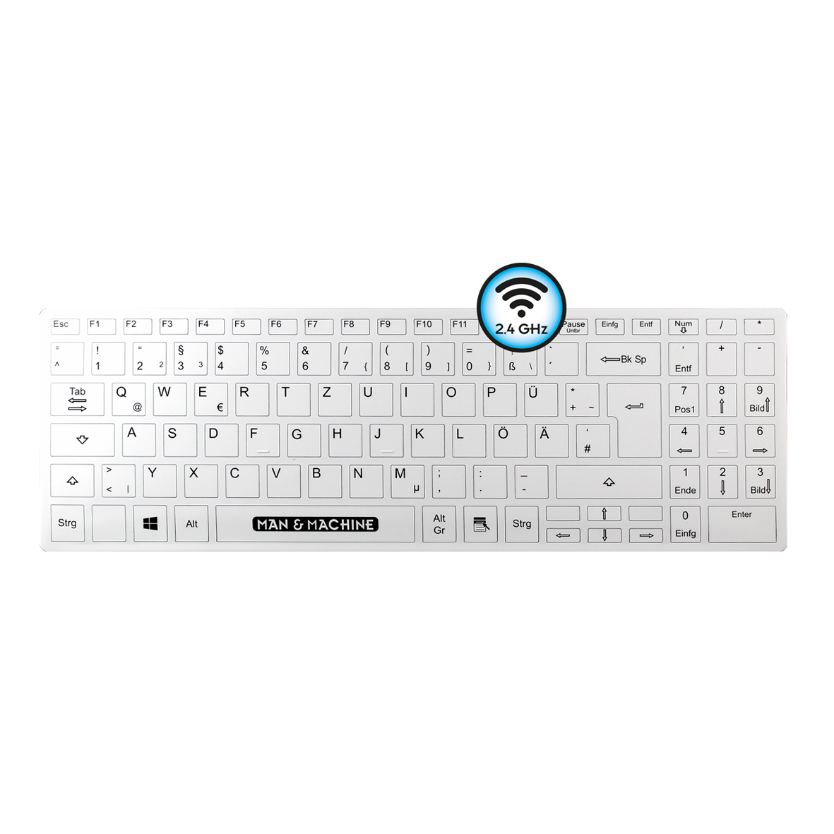 Tastatur Its Cool Flat Funk hygienic white Man and Machine