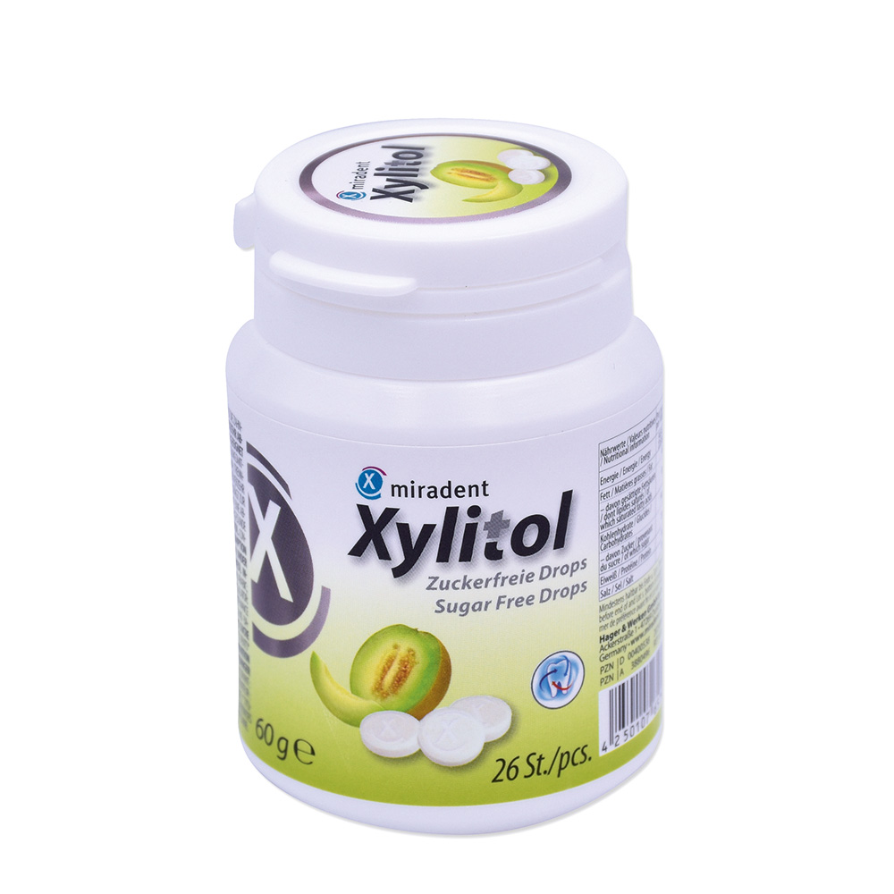 miradent Xylitol Drops Melon, 60g Dose