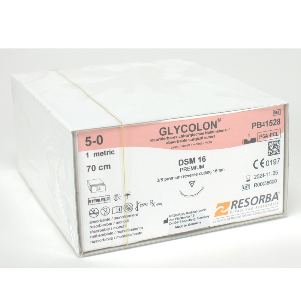 Glycolon violett 5/0 DSM13 45 cm, 24 Stück