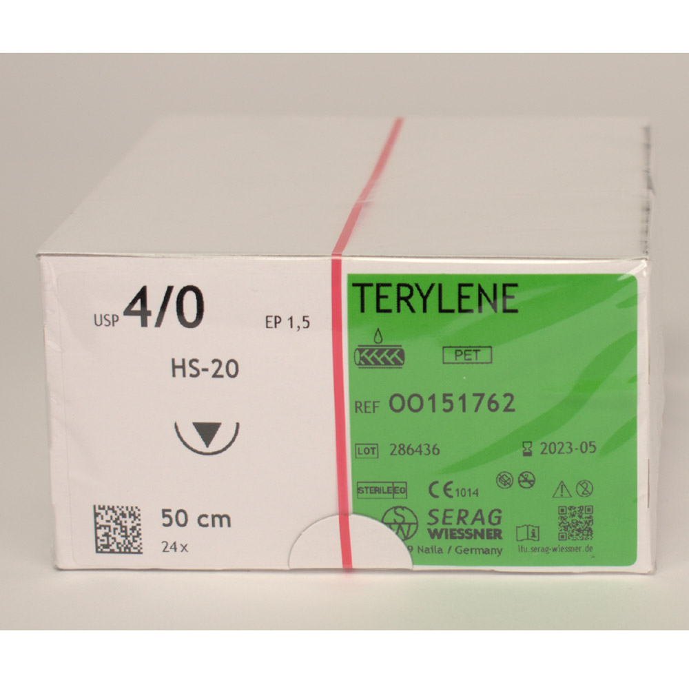 Terylene grün 4/0 HS-20 0,5, 24 Stück