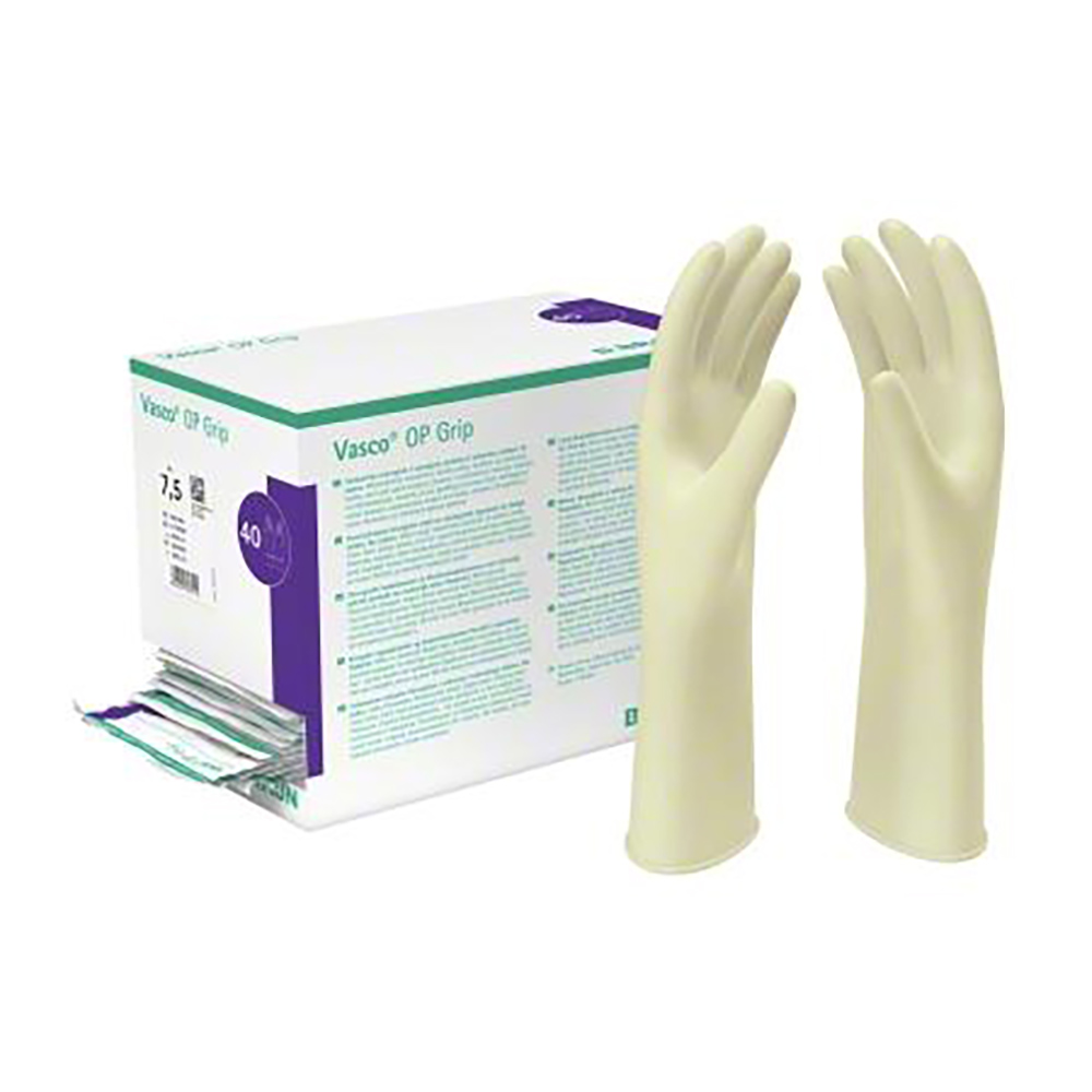 Vasco OP Grip Latex Handschuhe puderfrei Gr. 6,5, 40 Paar