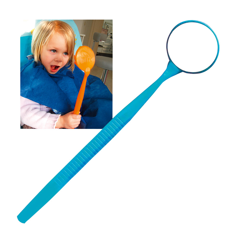 Mundspiegel Mega Mirror ø 6,35 cm neonblau, Stück