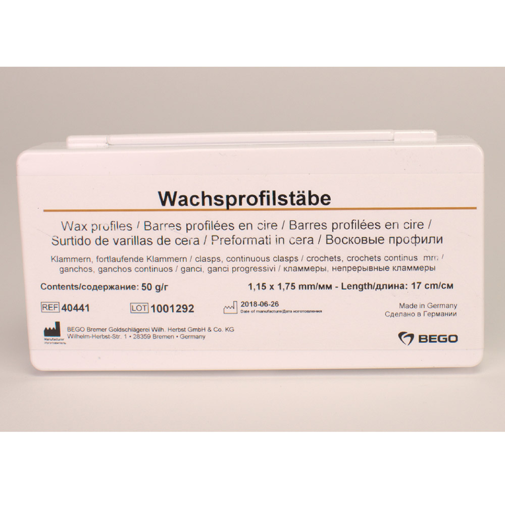 Wachsprofilstäbe 1,15 x 1,75 mm, 50 g