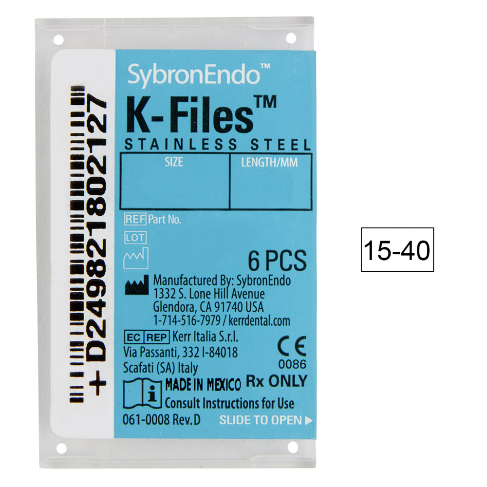 K-Feilen 15-40 30 mm, 6 Stück sortiert