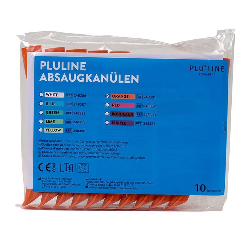 PLULINE Absaugkanülen orange, 10 Stück