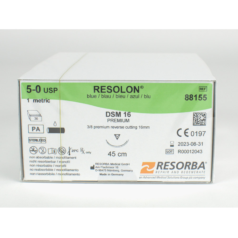 Resolon Monofil blau 5/0 DSM16, 36 Stück