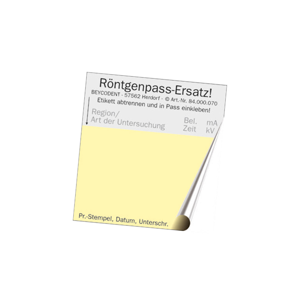 Röntgen-Pass-Etiketten, 100 Stück