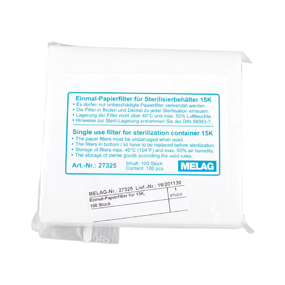 Papier-Filter Melag Sterilisierbehälter 15K, 100 Stück