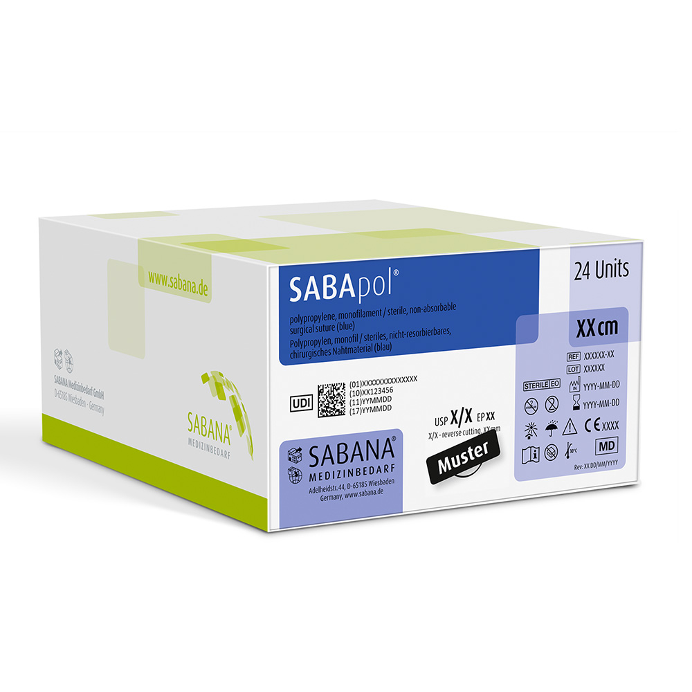 SABApol blau USP 5-0 45cm DS-16, 24 Stück