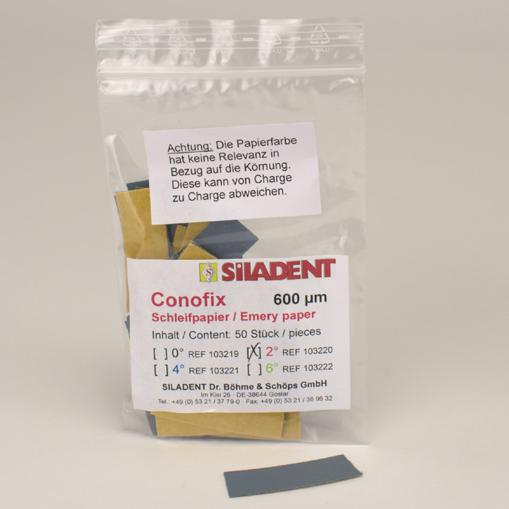 Conofix Schleifpapier 2 Grad 600 µ, 50 Stück