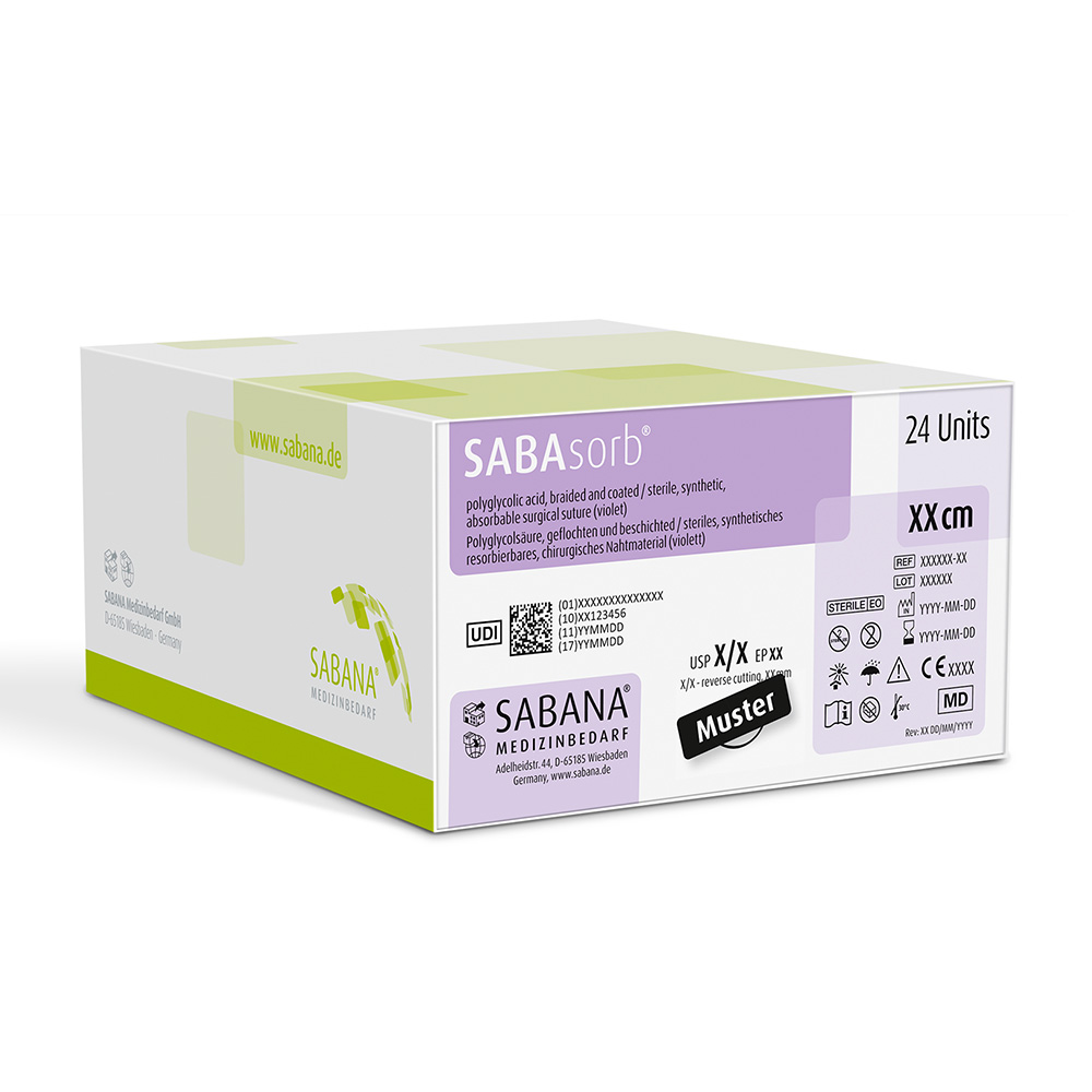 SABAsorb violett USP 5-0 45cm  DS-18, 24 Stück
