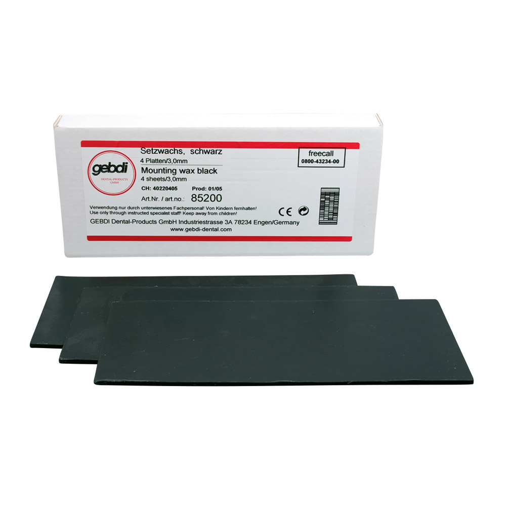 Setzwachs schwarz Platten 3,00 mm, 4 Stück