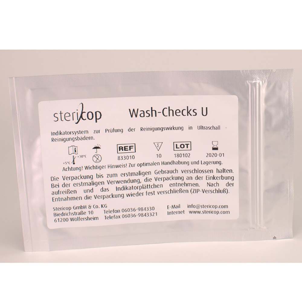 Wash-Checks Indikatorplättchen "U",10 Stück