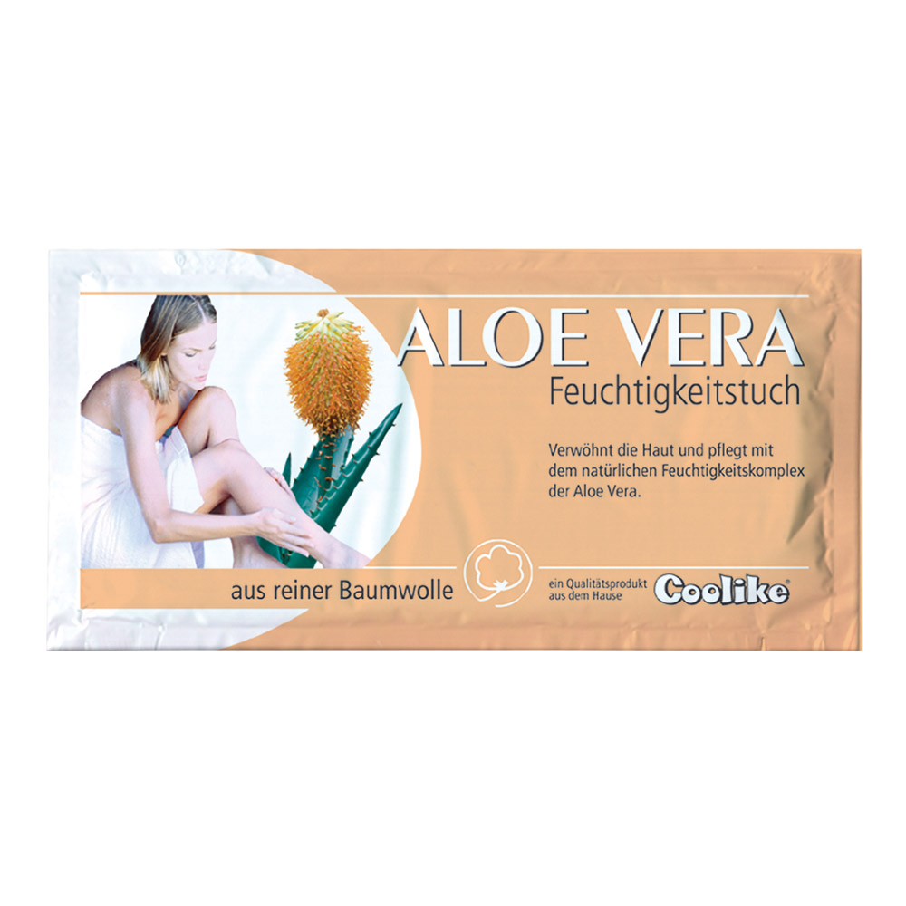 Erfrischungstücher Aloe Vera, 50 Stück Packung