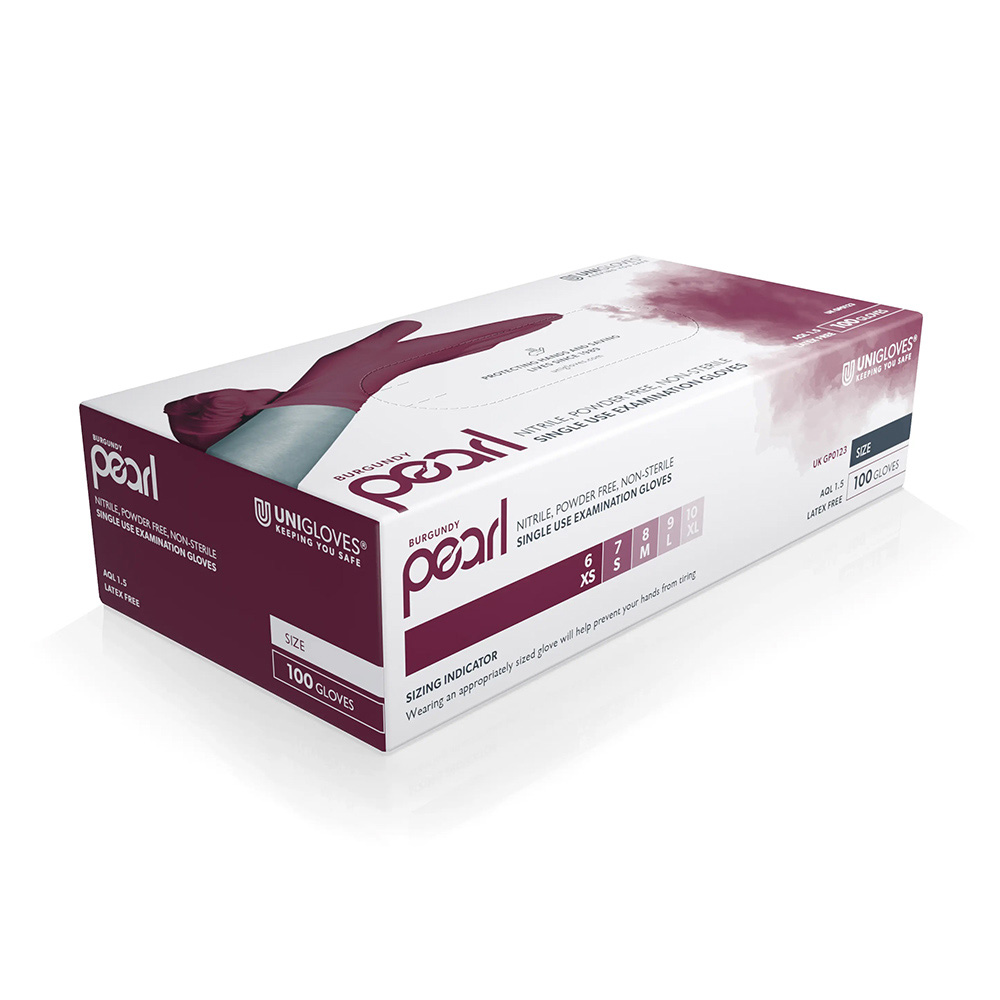 Unigloves Burgundy Pearl Nitril Handschuhe Gr. S, 100 Stück