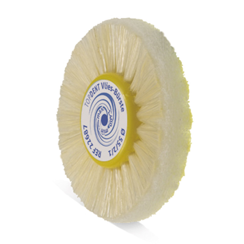 Polierbürste Kunststoffkern Borsten/Vlies 55 mm, 12 Stück