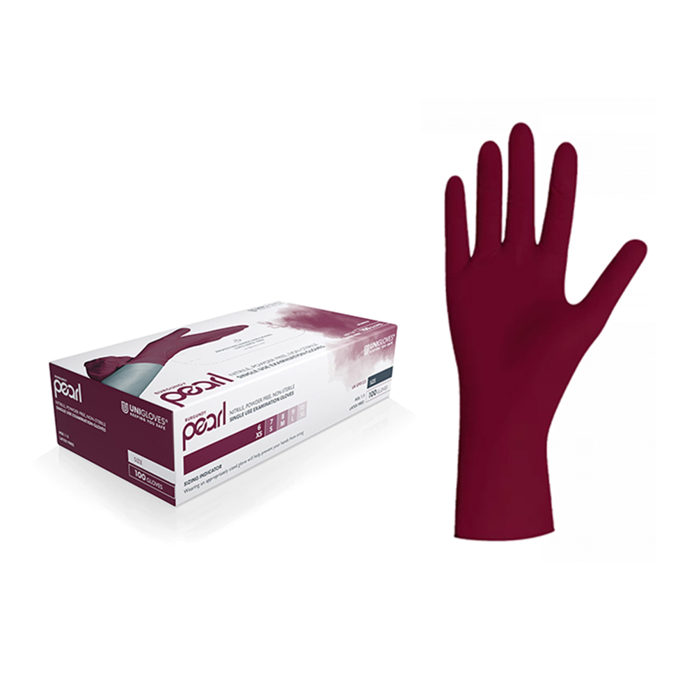 Unigloves Burgundy Pearl Nitril Handschuhe Gr. S, 100 Stück