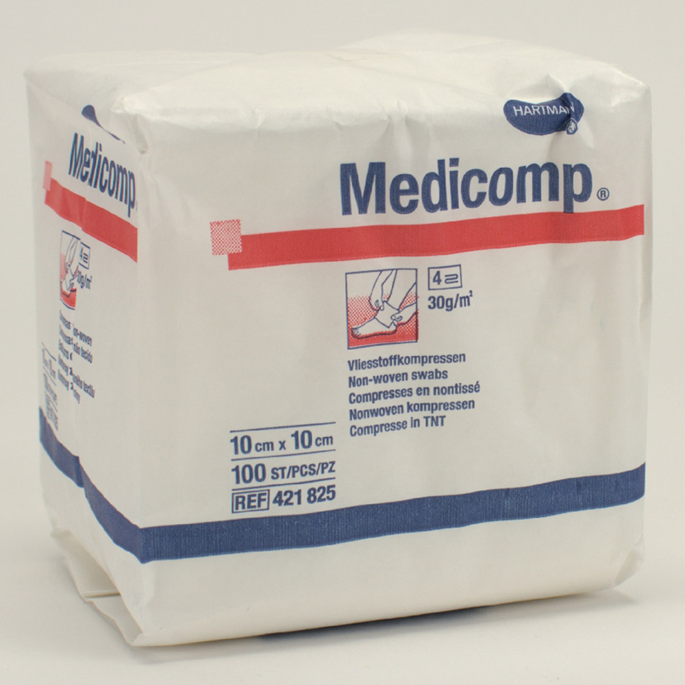 Medicomp Kompresse unsteril 10 x 10, 100 Stück