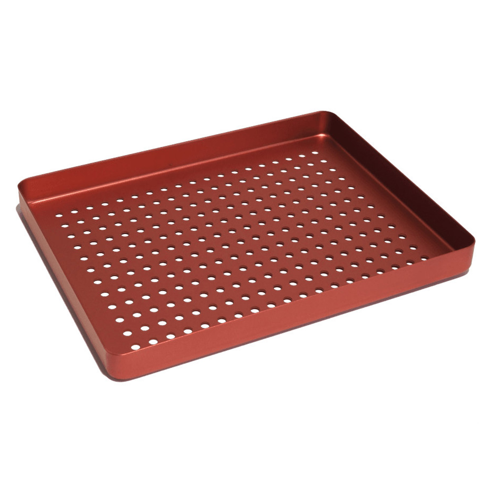 Tray Alu-Boden gelocht mini 18 x 14 cm rot, Stück