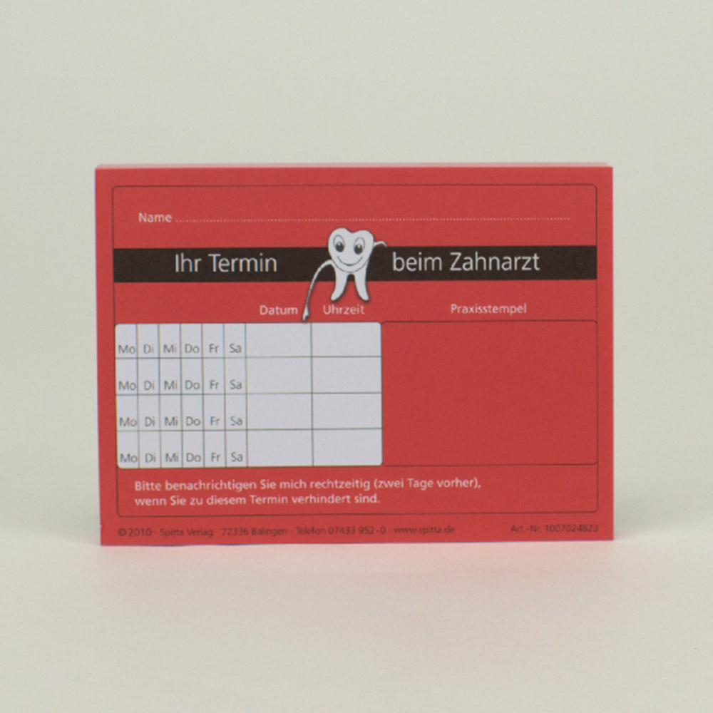 Terminzettel rot, 100 Stück