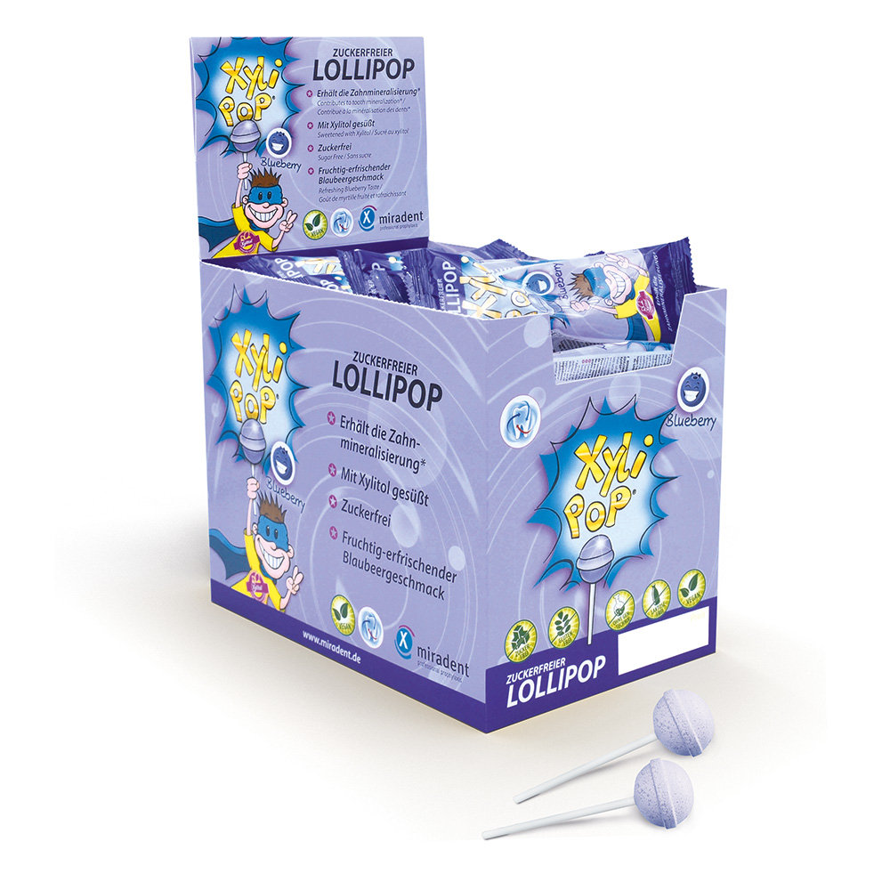 miradent XyliPOP Lolli Blaubeere, 50 x 6 g