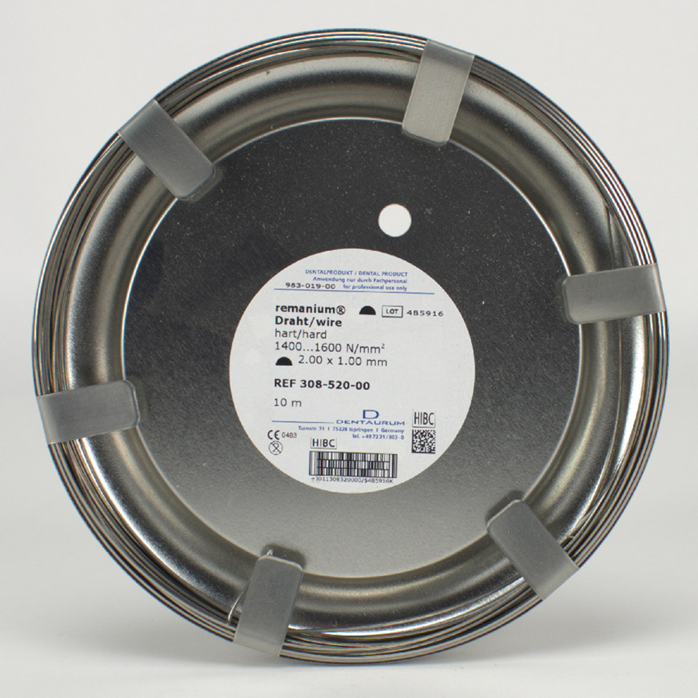 Remanium Draht hart halbrund 2,00 x 1,00 mm, 10 m