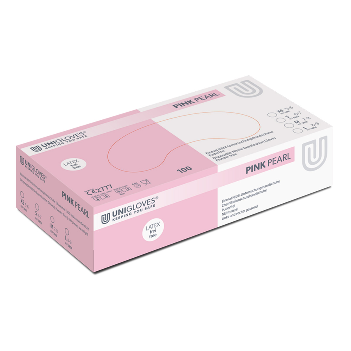 Unigloves Pink Pearl Nitril Handschuhe Gr. XS, 100 Stück