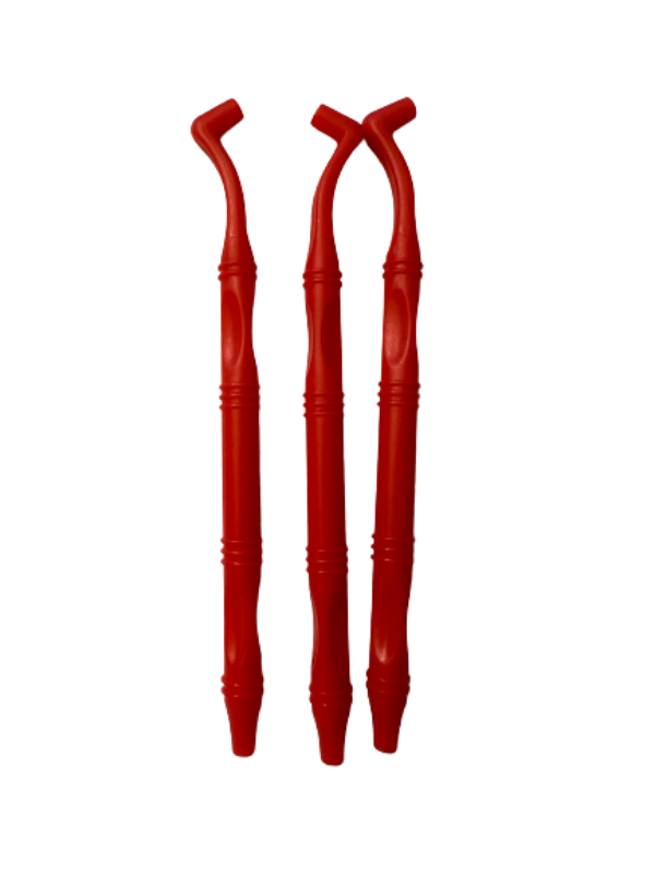 Dentalhalter rot, 2 Öf. gewink./gerade