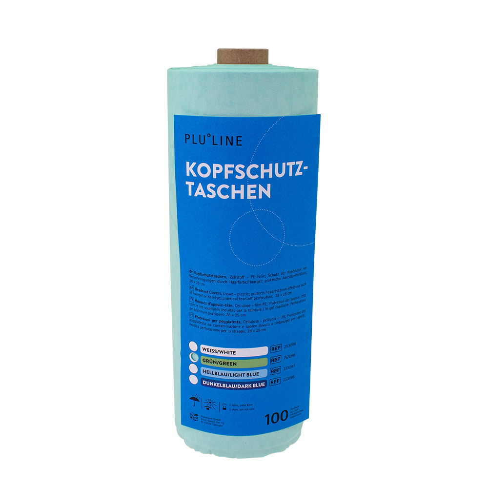 PLULINE Kopfschutztaschen 28 x 25 cm grün, 100 Stück