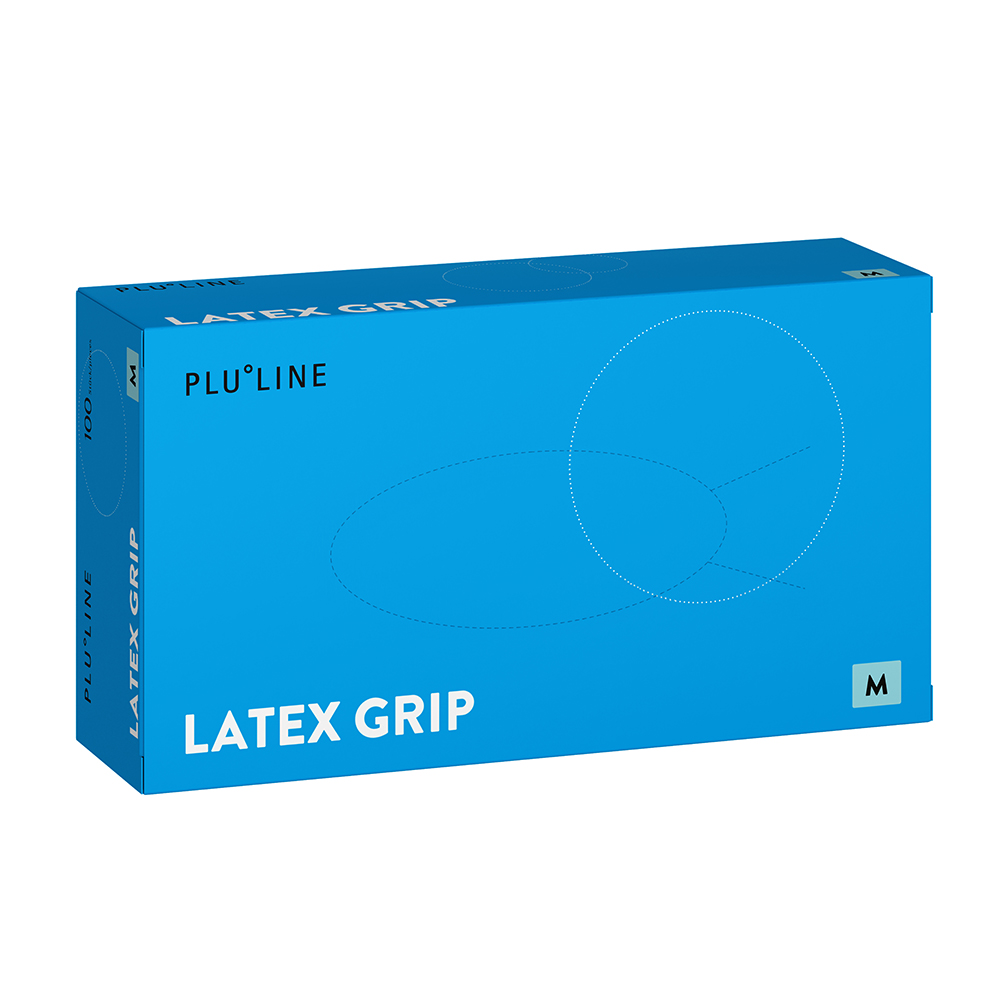 PLULINE Latex Grip Handschuhe Gr. M, 100 Stück
