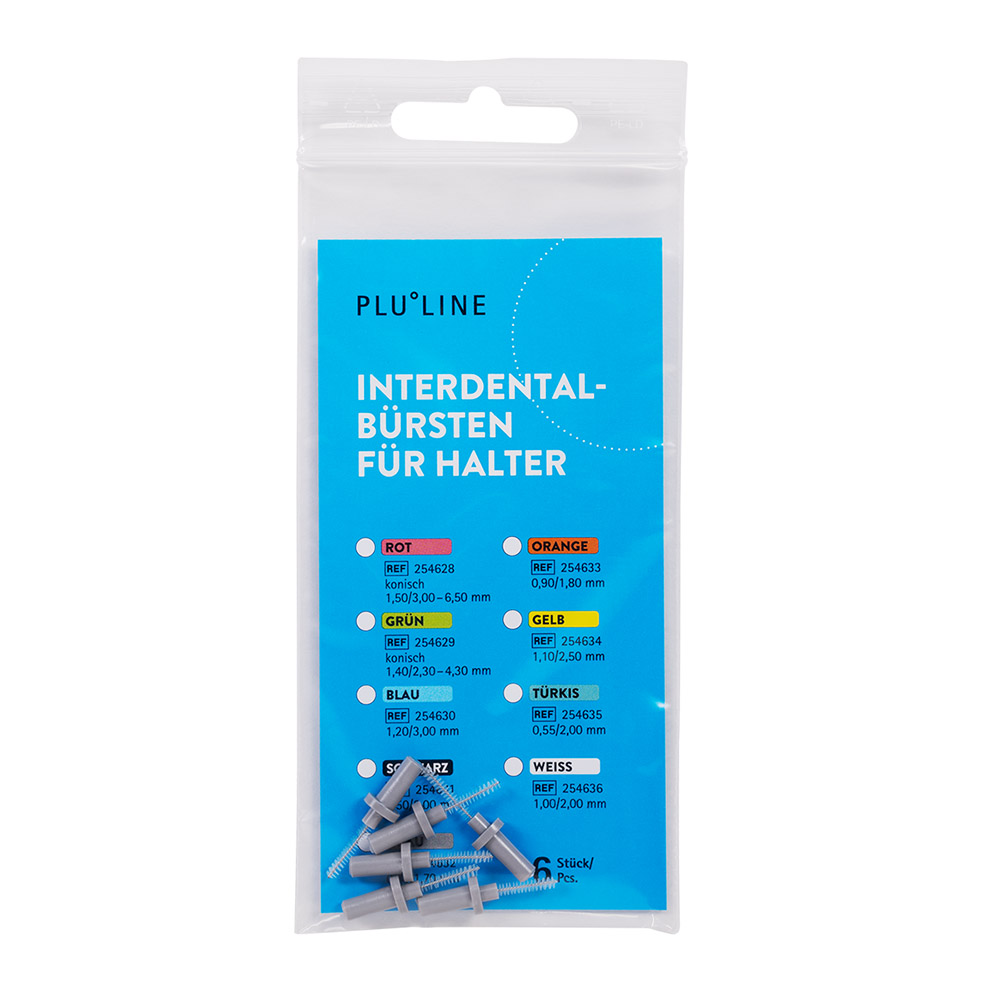 PLULINE brossettes interdentaires pour porte-brossettes 1,70 mm gris, 6 pièces