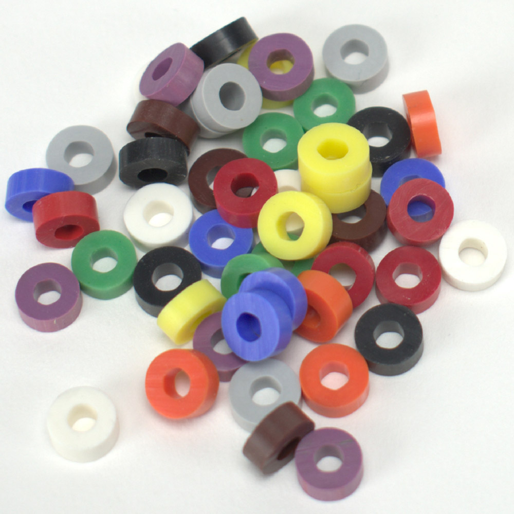 Anneaux en silicone 6,8 mm assortis, 48 pièces