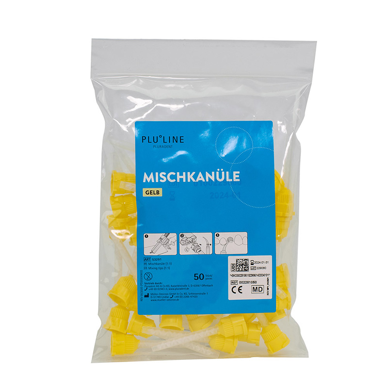 PLULINE Mischkanülen SCS gelb 1:1/2:1, 50 Stück