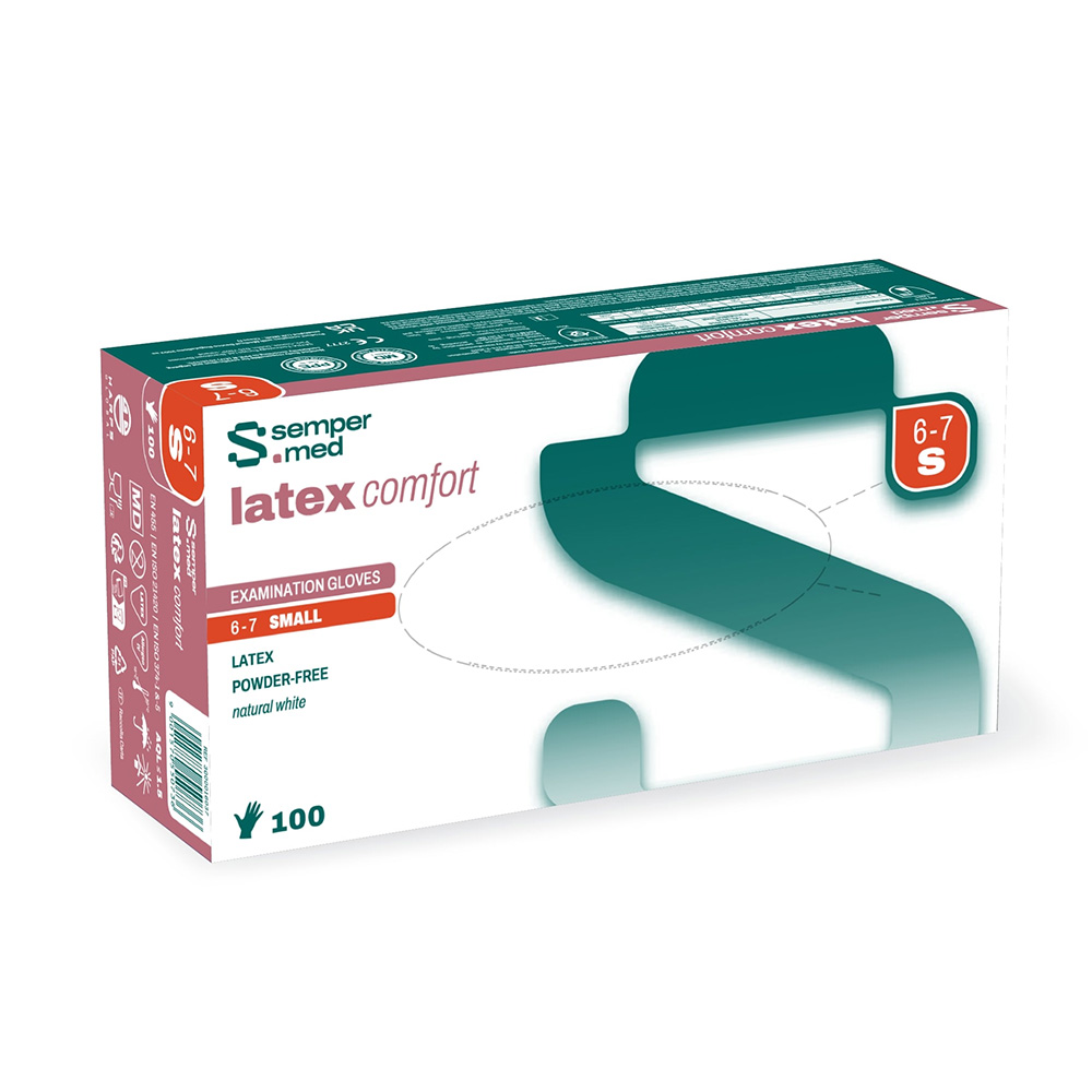 Sempermed latex comfort Handschuhe PF S/6.5