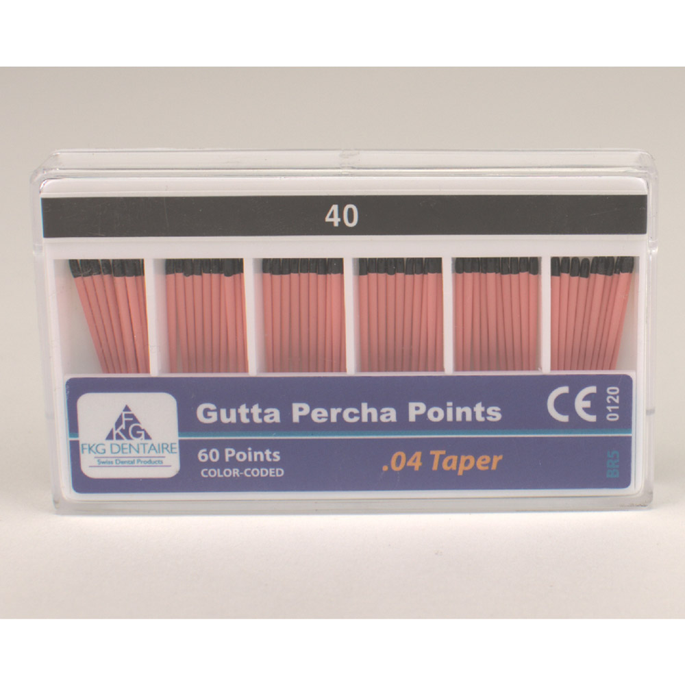 Pointe de gutta-percha FKG 04. 040, 60 pièces